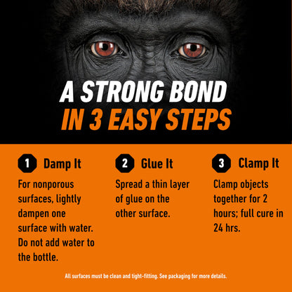 Gorilla Original Gorilla Glue, Brown, Waterproof Polyurethane Glue, 8 Ounce (Pack of 1) - Expands Into Materials, All Purpose