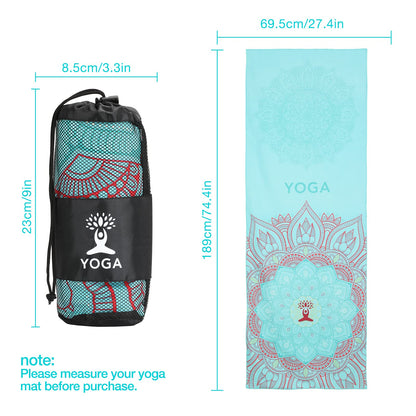 MoKo Yoga Towel, Non Slip Hot Yoga Mat Yoga Blanket Printing Pattern Quick Dry with Corner Pocket for Bikram, Pilates, Gym Workout, Outdoor Picnic, Lotus