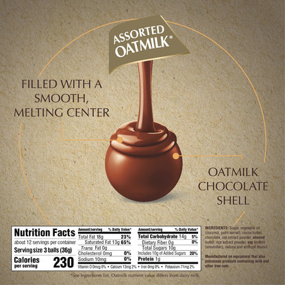 Lindt LINDOR Assorted OatMilk Chocolate Truffles, Non-Dairy Chocolate Truffles with Smooth, Melting Truffle Center, 15.2 oz.