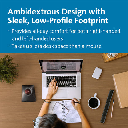Kensington SlimBlade™ Pro Wireless Trackball, Rechargeable Battery, Bluetooth 2.4GHz Connection Options (K72080WW)