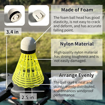 LIUTOVO 12 Packs Nylon Badminton Shuttlecocks Birdies Nylon Feather Shuttlecocks Badminton Birdies Great Stability ＆ Durability Indoor Outdoor Sports Hight Speed Training Badminton Balls