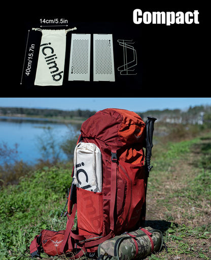 iClimb Mini Solo Folding Table Ultralight Compact for Backpacking Camping Hiking Beach Picnic (Nature - S)