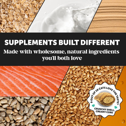 Fresh Dental Bites for Cats - Crunchy & Creamy Cat Dental Treats for Fresh Breath, Plaque + Tartar Control, Cleans Teeth + Gums, Daily Cat Oral Care (30 Day Supply)