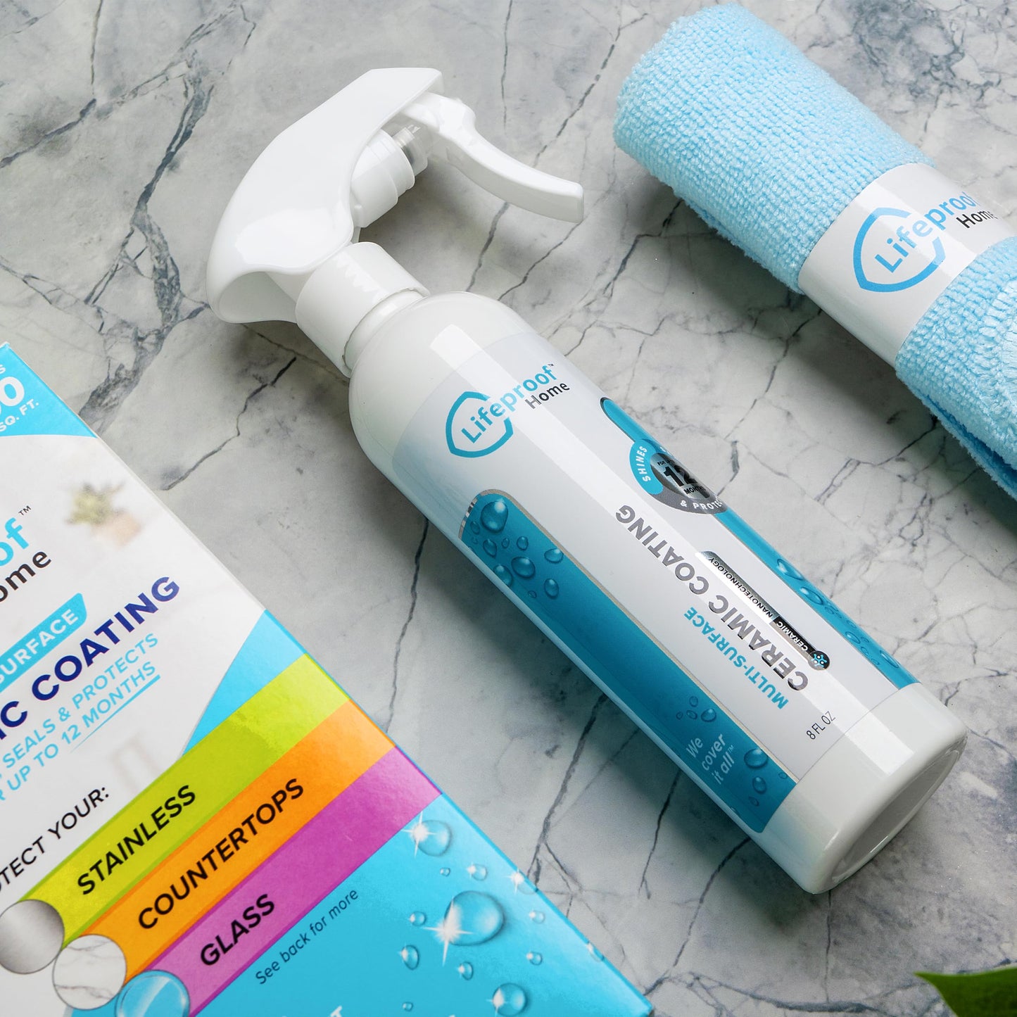 Lifeproof Ceramic Coating Spray Kit - Shine, Seal & Protect Kitchen & Bath Surfaces, Repels Stains & Grime
