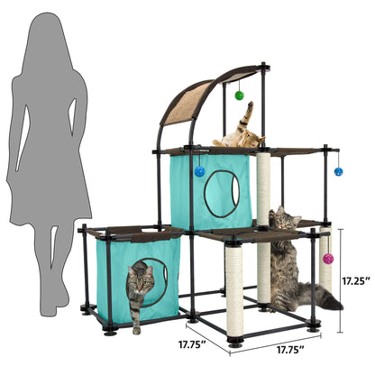 Kitty City Claw Indoor Mega Kit Cat Furniture, Corrugate Cat Scratcher, Cat Bed