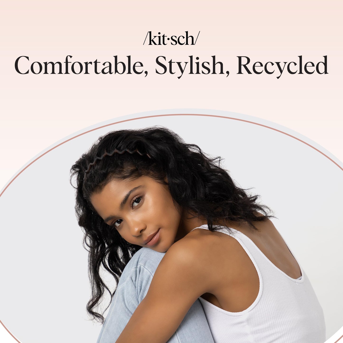 Kitsch Zig Zag Headbands for Women Non Slip – Fashion Accessories for Slicked Back Styles - Comfortable Comb Headband with Teeth - Recycled Plastic Tortoise & Black Headband - 2 pcs