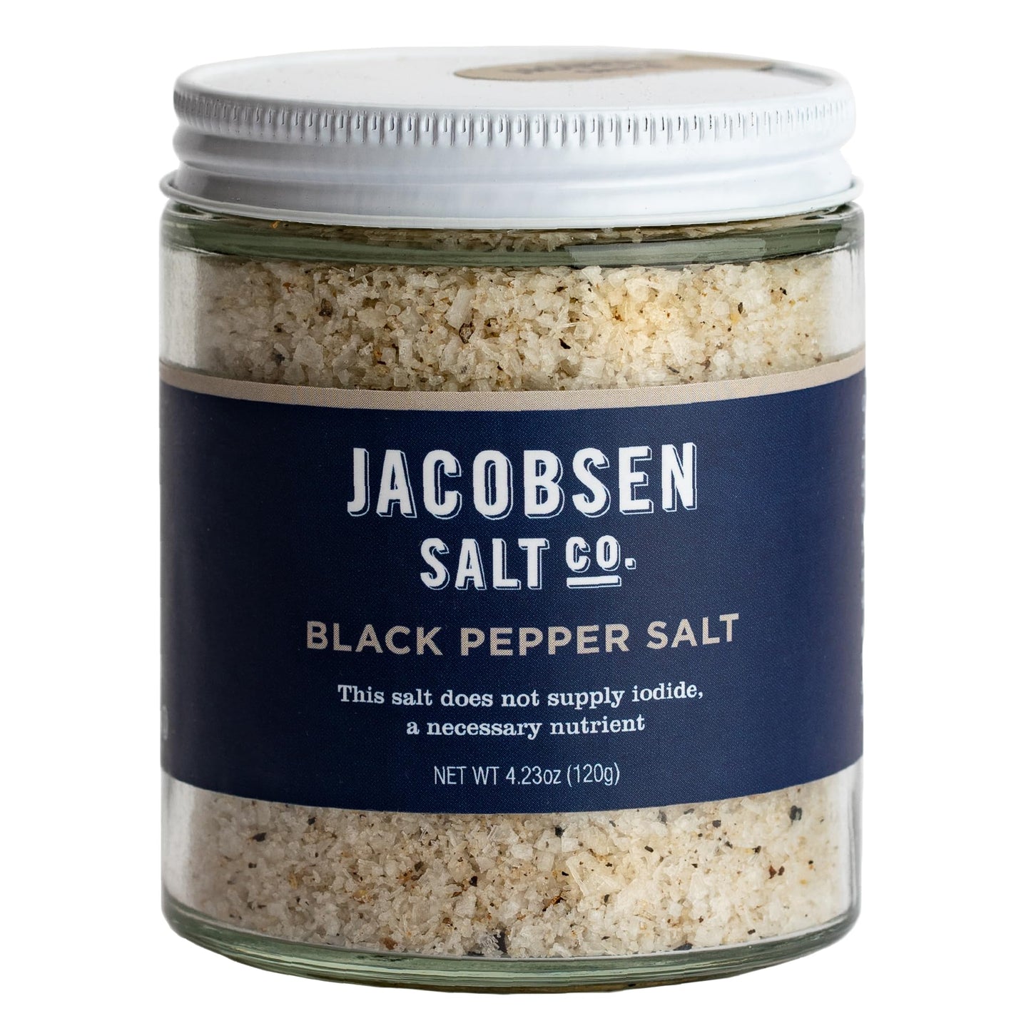Jacobsen Salt Co. Black Pepper Kosher Sea Salt, Non-Iodized, 4.23 oz