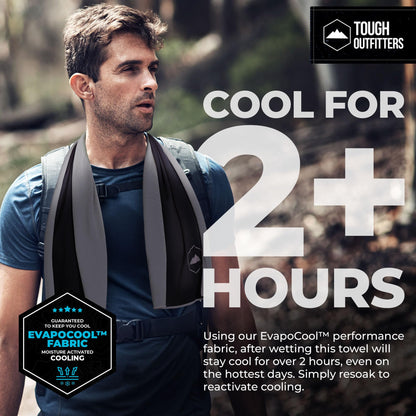 Tough Outdoors Cooling Towel - Cooling Towels for Neck & Face - Ice Wrap & Sweat Rag for Camping Gym Yoga & Sports - Workout Towel for Gym Sweat - Cool Towels for Extreme Heat