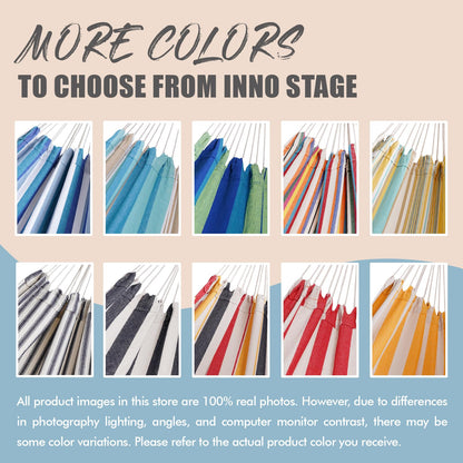 INNO STAGE Double Hammock - 2 Persons Portable Hanging Camping Bed, Blue, 118.3"L x 63"W, 350Lbs Capacity, Polyester, Supports Up to 350 lbs