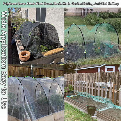Garden Hoops Grow Tunnel, 6 Sets of 7FT Greenhouse Hoops for Raised Beds, Rust-Proof Fiberglass Frame for Garden Netting, Small Greenhouse Kit, Shade Cloth, Plant Row Covers, 30pcs