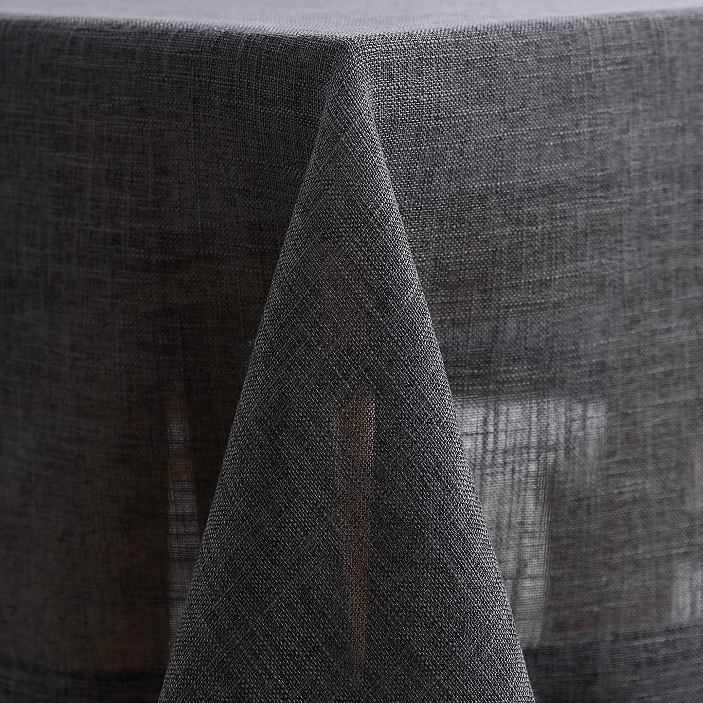 maxmill Flaxy Faux Linen Tablecloth with 2-Tone Slubby Texture Wrinkle Free Anti-Shrink Soft Table Cloth for Kitchen Dining Tabletop for Outdoor and Indoor Use Rectangle 60 x 84 Inch Charcoal