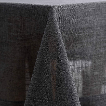 maxmill Flaxy Faux Linen Tablecloth with 2-Tone Slubby Texture Wrinkle Free Anti-Shrink Soft Table Cloth for Kitchen Dining Tabletop for Outdoor and Indoor Use Rectangle 60 x 84 Inch Charcoal