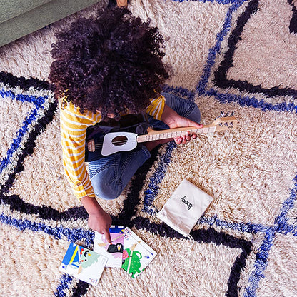Loog Mini Acoustic kids Guitar for Beginners 3-strings Ages 3+ Learning app and lessons included Red