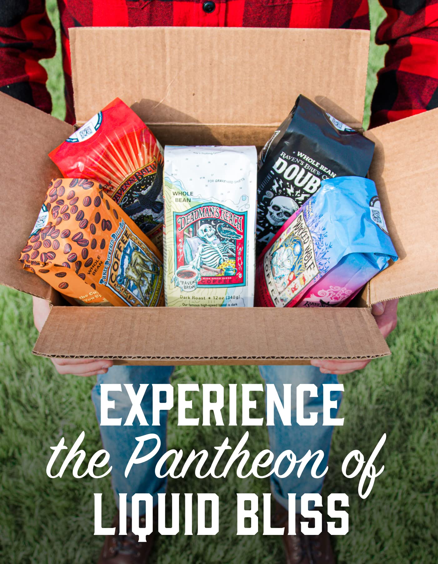 Raven's Brew Coffee Three Peckered Billy Goat, 12 Ounce - Dark Roast - Full Body with a Long Sweet Finish (Whole Bean, 12 oz)