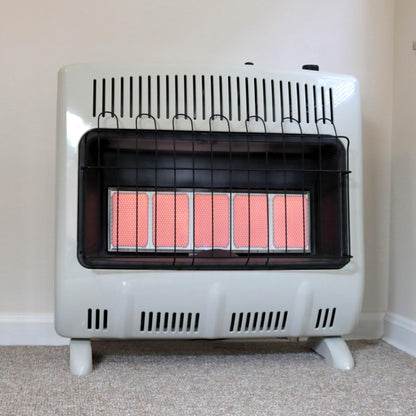 Mr. Heater 30,000 BTU Vent Free Radiant Propane Heater For Cold Rooms, Additions, Sun Rooms & Cabins - White
