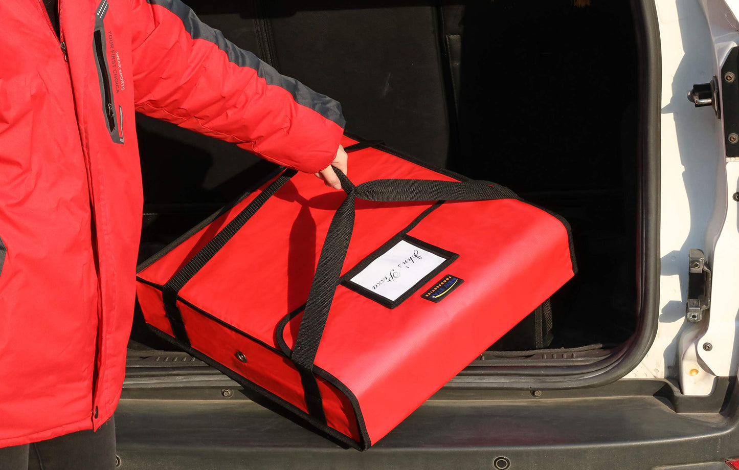 New Star Foodservice 50097 Insulated Pizza Delivery Bag, 20 by 20 by 5-Inch, Red