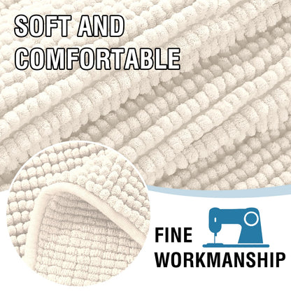 H.VERSAILTEX Plush Chenille Dog Bed Cover Thick Soft Sofa Cover for 3 Cushion Couch Anti Slip Couch Cover Furniture Protector for Dog, Pet, Cat (35" x 74", Ivory)