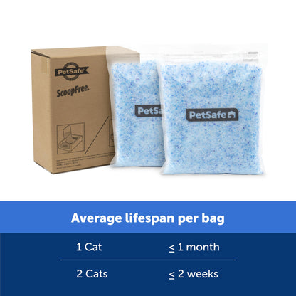 PetSafe ScoopFree Premium Crystal Cat Litter - Outperforms Clay Litter - Refill Packs - Reusable Tray Compatible - Fresh Scent - 4.3 lb Bags - 2 Pack