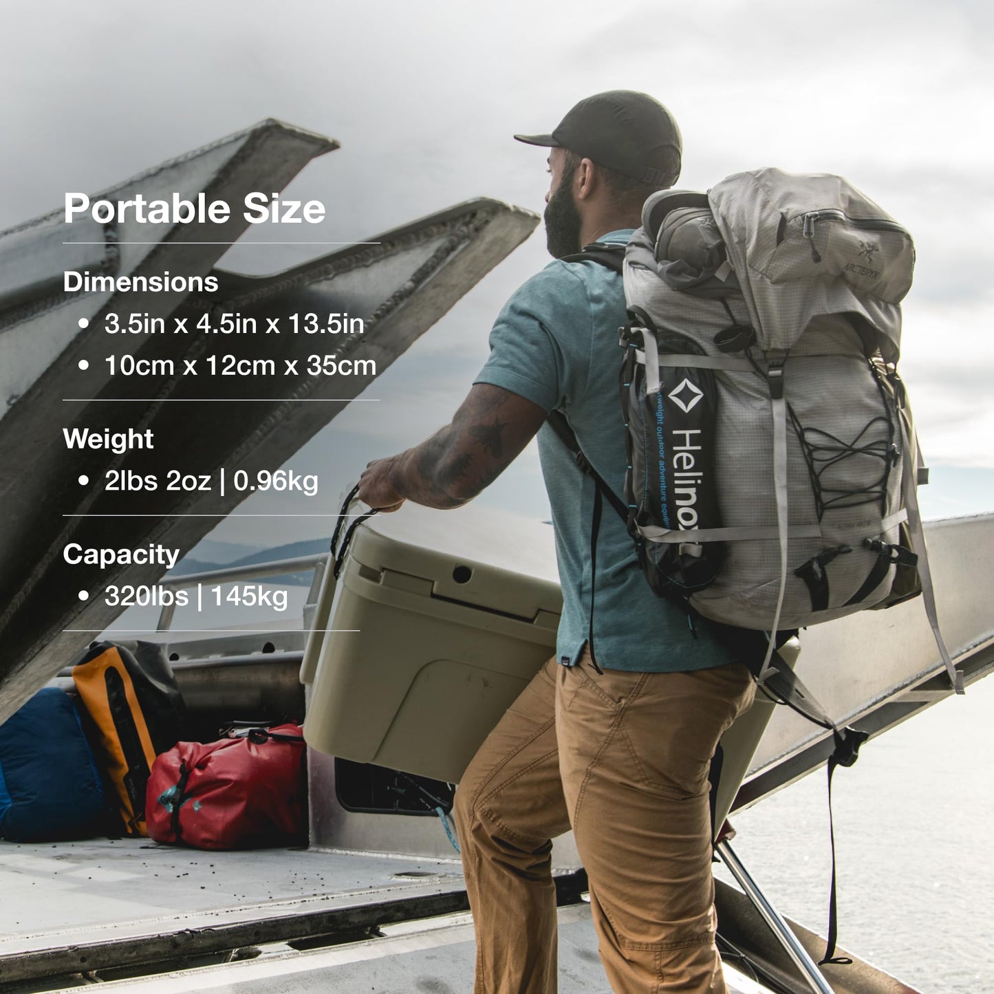 Helinox Chair One Original Lightweight Compact Collapsible Camping Chair Black/Blue, 2.1lbs Outdoor Chairs, Camping Chairs for Adult,Portable Chairs for Outside, Backpacking, Picnic, Adventures