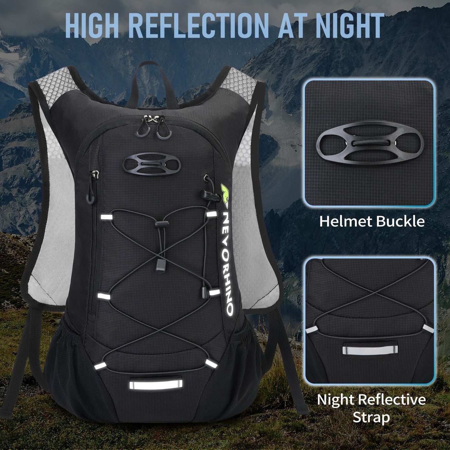 Lightweight Hydration Backpack, Running Backpack with 2L Water Bladder, Hydro Water Daypack for Cycling Hiking Rave for Men Women