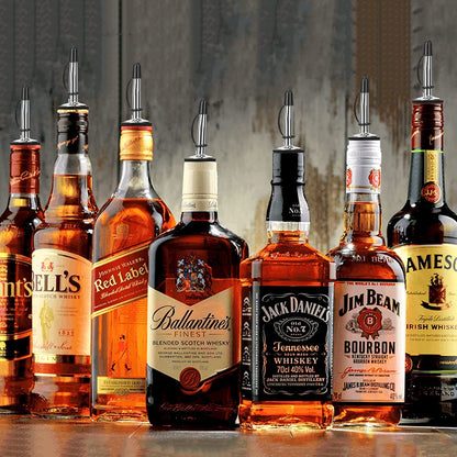 Pafusen 12 Pack Liquor Pour Spout With Dust Caps - Bottle Pourers for Alcohol, Olive Oil - Speed Pourers, Bar Bartender Accessories