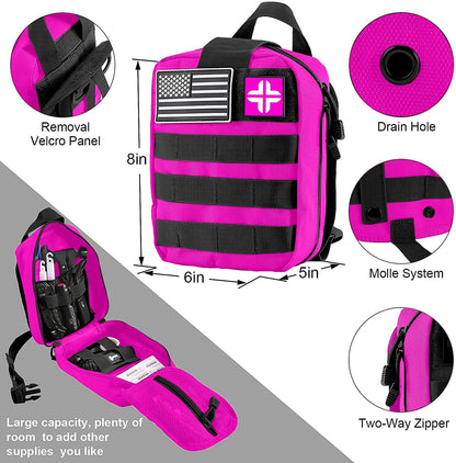 Gift for Father's Day Men Dad Husband,142 Pcs Survival Kit and First Aid Kit, Professional Emergency Kits Survival Gear and Equipment with Molle Pouch, for Men Women Camping Outdoor Adventures