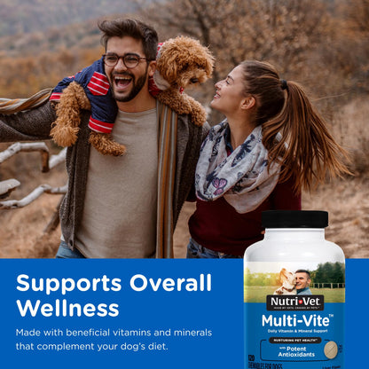 Nutri-Vet Multi-Vite Chewables for Adult Dogs, Daily Vitamin and Mineral Support, Potent Antioxidants, Supports a Balanced Diet, 120 Count