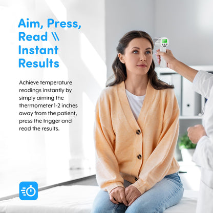 Medical Grade FSA-HSA Eligible Heavy Duty Touchless Infrared Forehead Thermometer, for Adults & Baby Digital Thermometer Gun, 1s Instant Results