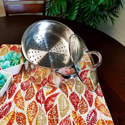 Oster Sangerfield 6 Qt Dutch Oven Casserole with Steamer Basket, Stainless Steel