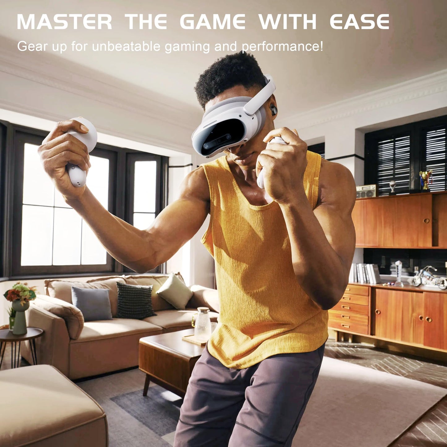 IAMJOY Gaming Earbuds, 20ms Ultra-Low Latency Wireless Earbuds, 90H Playtime, 2.4GHz Dongle & Bluetooth, Noise-Canceling Mic, Compatible with Meta Quest 3/2, PS5/4, Switch, Steam Deck, PC