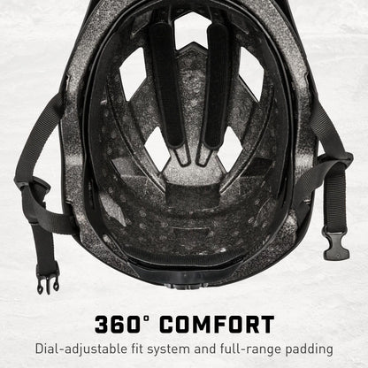 Mongoose Capture Adult Bike Helmet, Ages 14+, Built-in Camera Mount, Durable ABS Shell, Vents for Airflow, Adjustable Fit, Full-Range Internal Pads, Go-Pro Compatible, Helmet for Adults