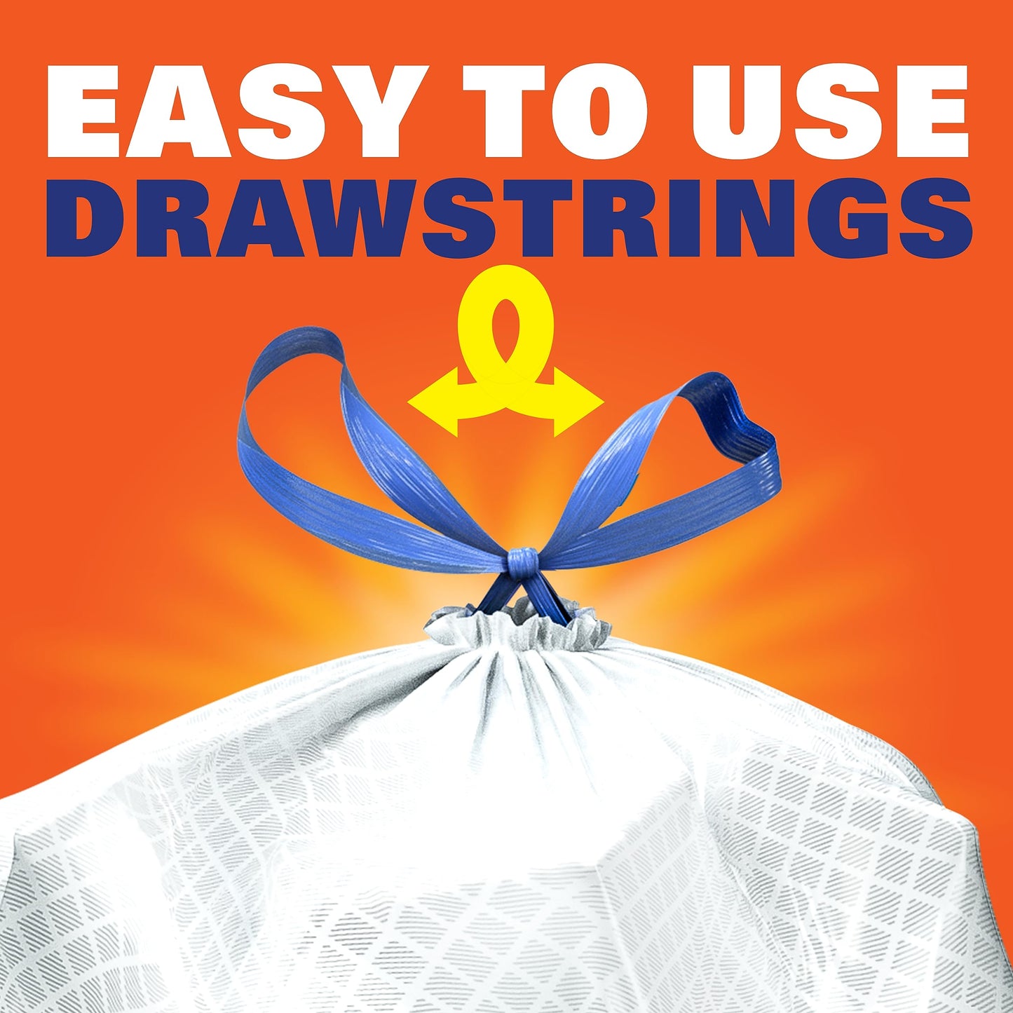 Hefty Ultra Strong 13 Gallon Trash Bags, Tall Kitchen Trash Bags 13 Gallon Size, Drawstring Closure, Continuous Odor Control, White, Clean Burst Scent, 40 Bags