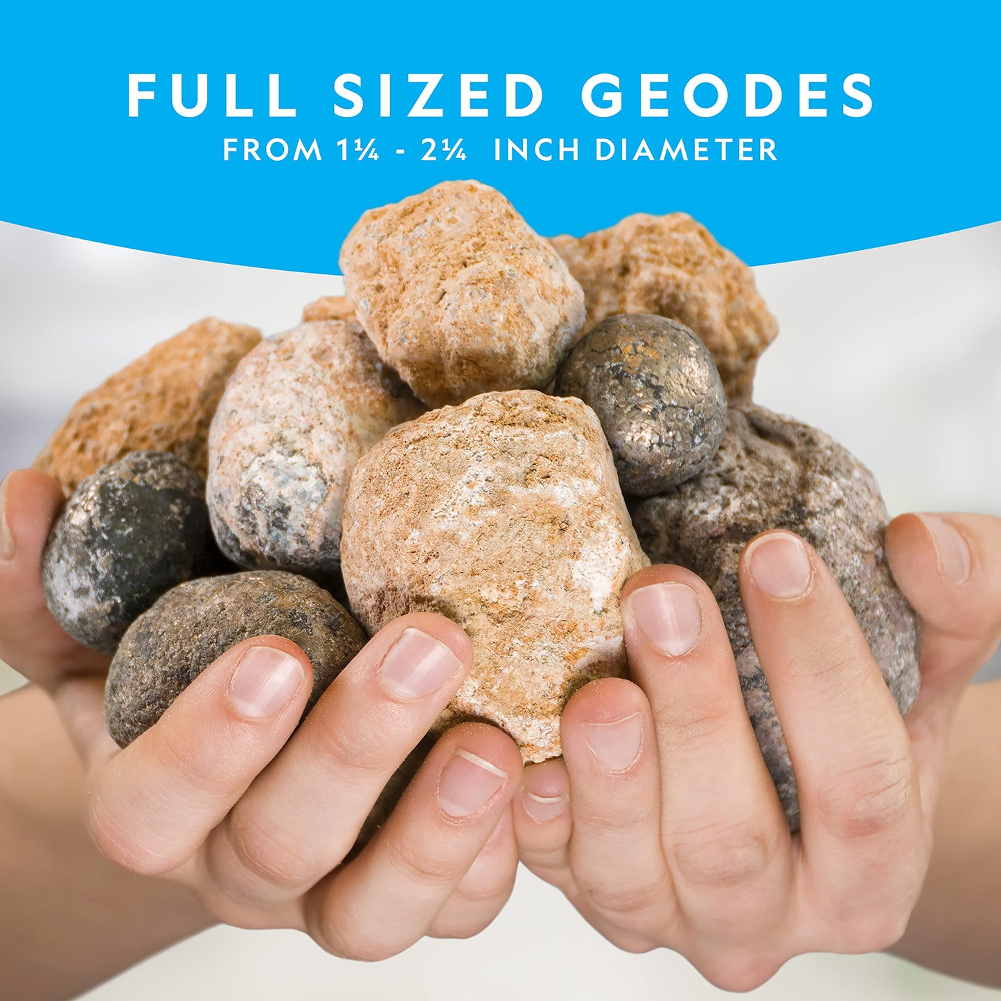 National Geographic Break Open 10 Premium Geodes – Includes Goggles & 2 Display Stands - Great STEM Science Kit, Geology Gift for Kids, Break Your Own Geodes with Crystals
