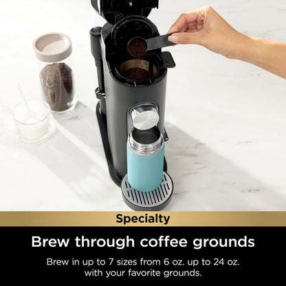 Ninja | Coffee Maker | Single Serve |Brew with Coffee Pods & Grounds| Compatible with K-Cup Coffee Pods | 4 Brew Styles, up to 24oz Cup Sizes & 56oz Removable Reservoir | Black | PB051
