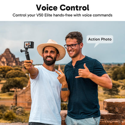 AKASO V50 Elite 4K60fps Action Camera with 128GB MicroSDXC U3 Memory Card Accessories Kit Bundle Voice Control EIS 131 feet Waterproof Camera 8X Zoom Remote Control