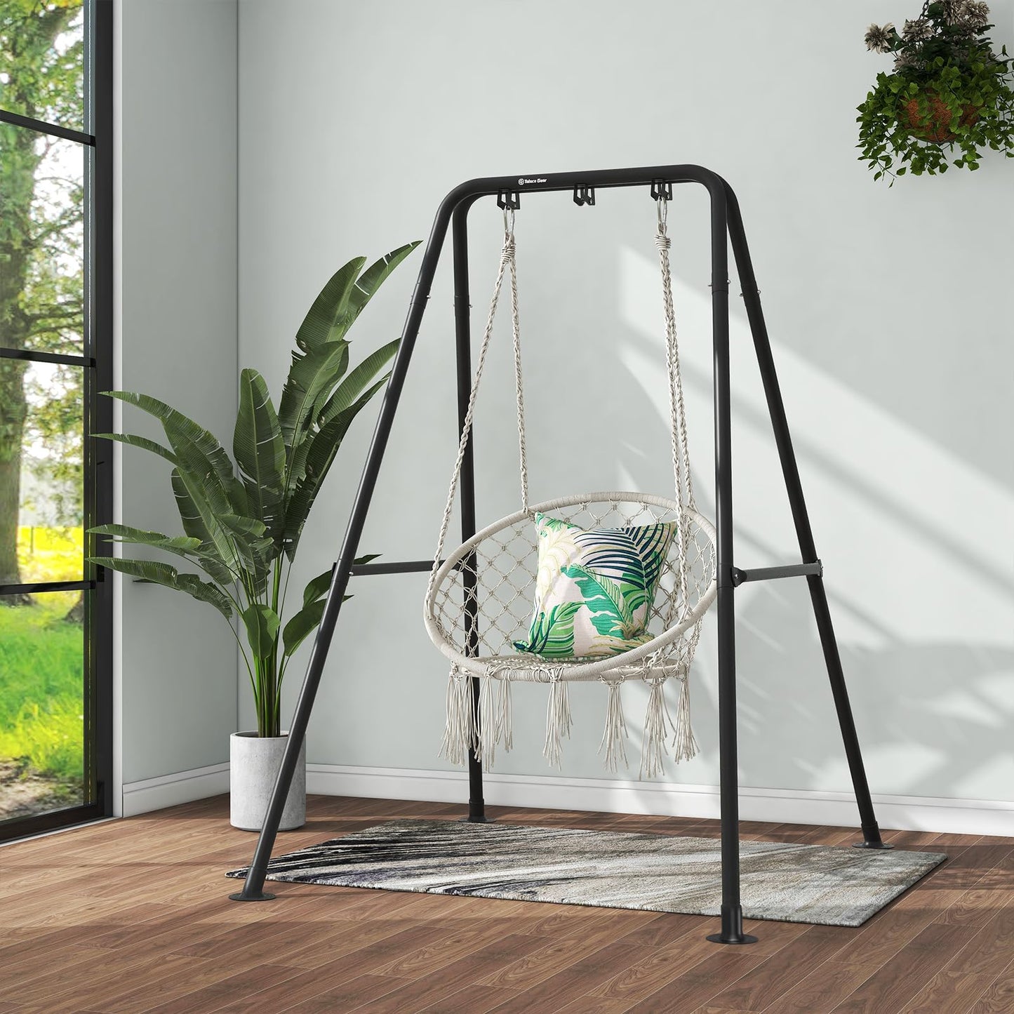 G TALECO GEAR Hammock Chair Stand,Heavy-Duty Steel 300LBS Multi-Use Hammock Stand for Outdoor Indoor, Swing Chair not Include (Black)