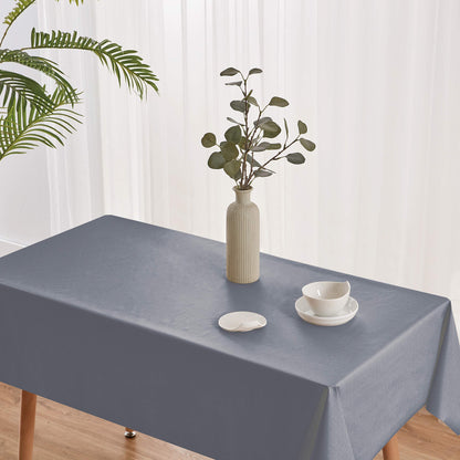 NLMUVW Square Vinyl Tablecloth 100% Waterproof Oil Proof Spill Proof PVC Table Cloth Wipe Clean Table Cover for Kitchen Dining Picnic, Dark Grey, 52 x 52 inch