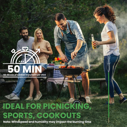 Mosquito Repellent Outdoor Patio (120 PCS) - Natural, DEET-Free Incense Sticks with Rosemary, Lemongrass & Citronella - Camping Essentials, Hiking, Yard