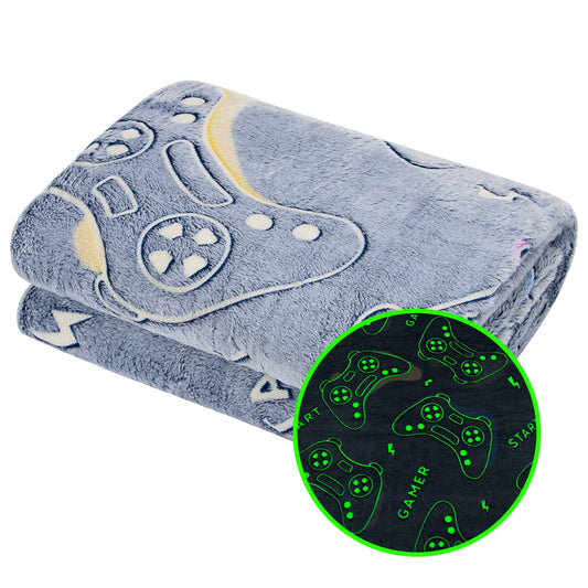 Glow in The Dark Blanket Game Controller Throw Blanket, Toys for Kids Boyfriend, Boys Teen Soft Cozy Gaming Blanket Gamer Gifts Game Decor Blankets for Home Bedroom 80"x60"