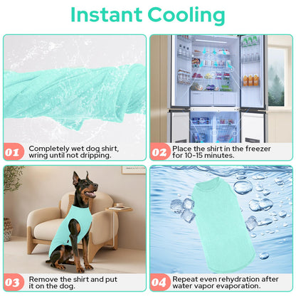 Kickred 2 Pieces Shirts for Dog, Soft and Cool Dog T Shirt Vest Clothes, Breathable Pet Apparel Tank Top, Summer Doggy Sleeveless Sweatshirt for Medium Large Pets - Light Blue+Candy Pink (XL)