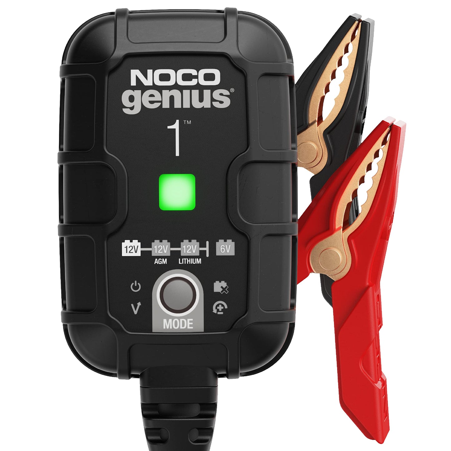 NOCO GENIUS1: 1A 6V/12V Smart Battery Charger – Automatic Maintainer, Trickle Charger & Desulfator with Overcharge Protection & Temperature Compensation – For Lead-Acid & Lithium Batteries