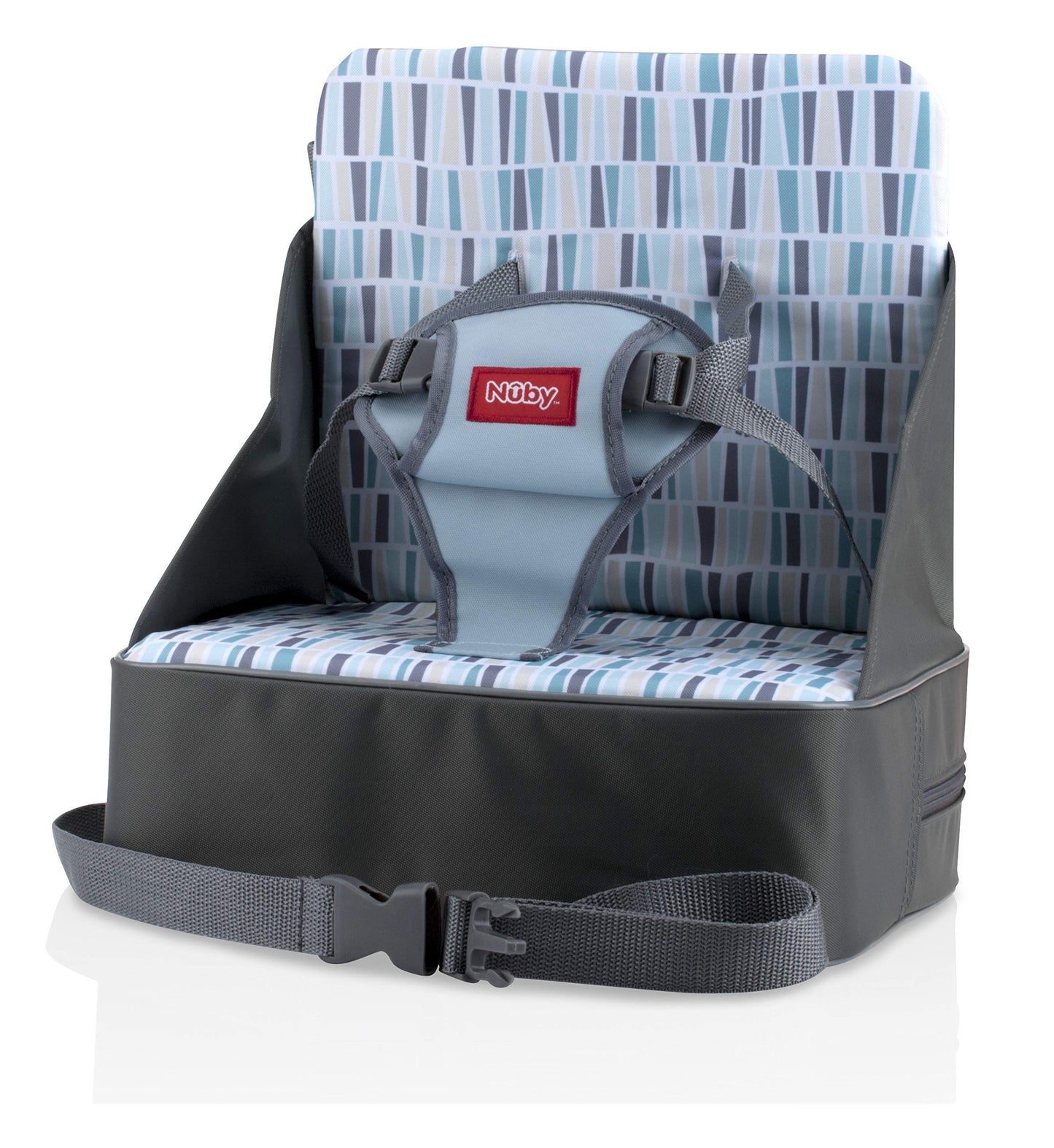 Nuby Easy Go Booster Seat - Travel Booster Seat for Babies and Toddlers - Holds Up to 35 Pounds - 9+ Months - Gray