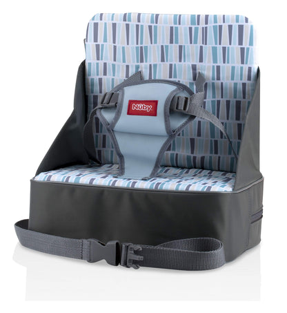 Nuby Easy Go Booster Seat - Travel Booster Seat for Babies and Toddlers - Holds Up to 35 Pounds - 9+ Months - Gray