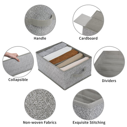 GRANNY SAYS Pants Jeans Organizer for Closet, Wardrobe Clothes Organizer, Clothes Drawer Organizers, Clothing Storage for Tshirts, Pants, Sweaters, Gray, 4-Pack