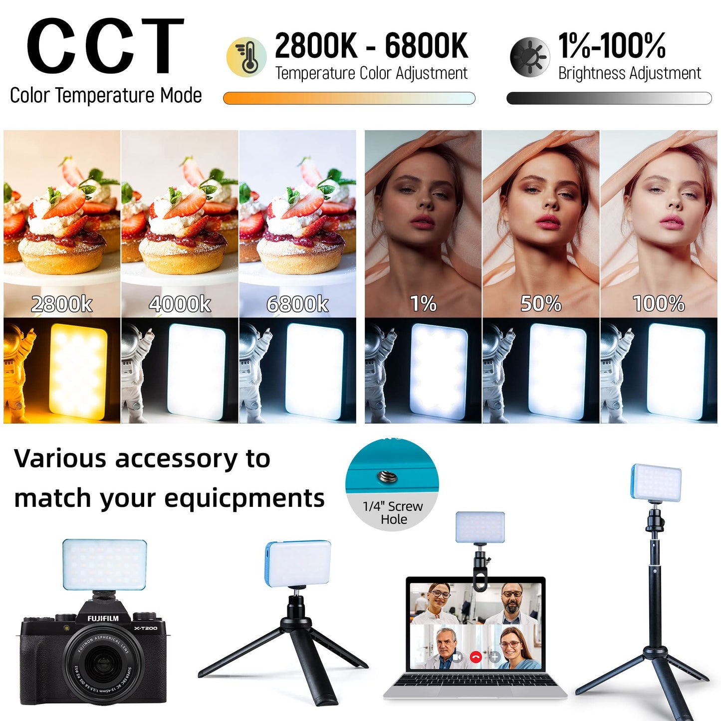 RGB Video Photography Lighting Kit, App Control Streamer Light Tiktok Light, 2800K-6800K LED Video Light for Product Shoot, Vlogging, Liver Streaming, Photography, Video (1 Piece)
