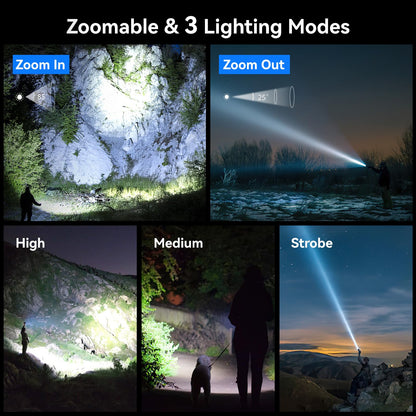 LETMY Rechargeable Flashlights High Lumens, 2 Pack 2000 Lumens Super Bright LED Tactical Flashlight, 3 Modes Samll Powerful Flash Lights with Clip, Waterproof Flashlights for Home Emergency Camping