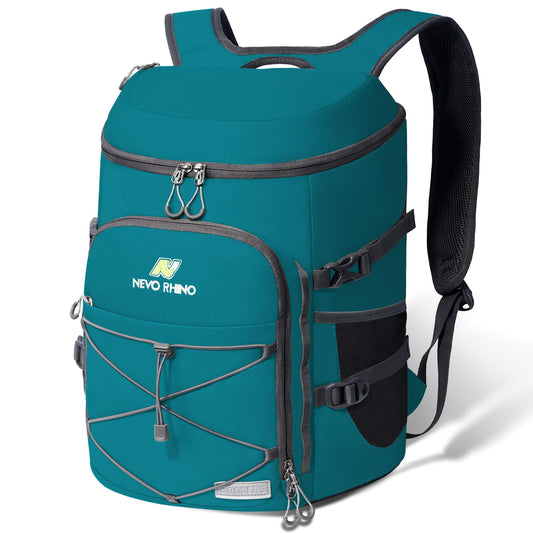 N NEVO RHINO Backpack Cooler, 36 Cans, Insulated, Waterproof, Leakproof, Large Capacity, Multiple Pockets, Green