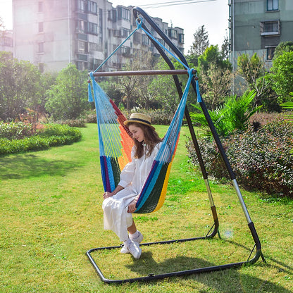 Hammock Chair Stand Only, Adjustable Height 79-93 Inch, 330 Lb Capacity, Heavy Duty Stand for Hammock Chair Solid Steel Structure Hanging Chair Stand with Powder Coated Finish, Indoor/Outdoor