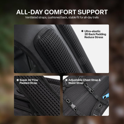 EVERFUN Hydration Backpack 18L Hiking Water Backpack with Water Bladder 2L, Women Men Hydration Pack Insulated Daypack Lightweight Hydropack with Rain Cover for Hiking, Cycling, Running, Festivals