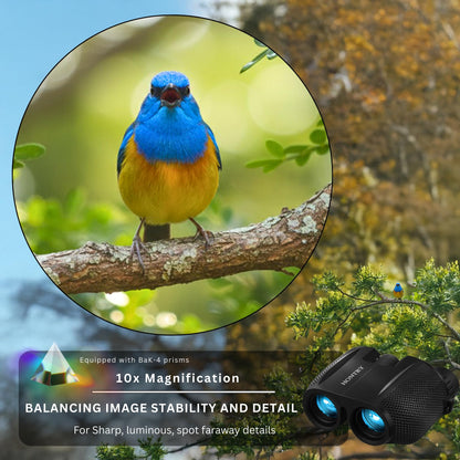 Hontry Binoculars for Adults and Kids, 10x25 Compact Binoculars for Bird Watching, Theater and Concerts, Hunting and Sport Games
